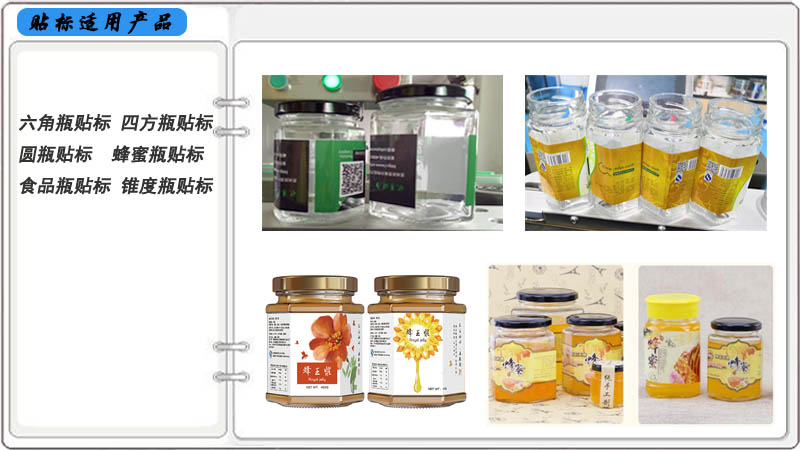 Hexagonal Honey Jar & Prismatic Sauce Bottle 360° Multi-Facet Wrap Labeling